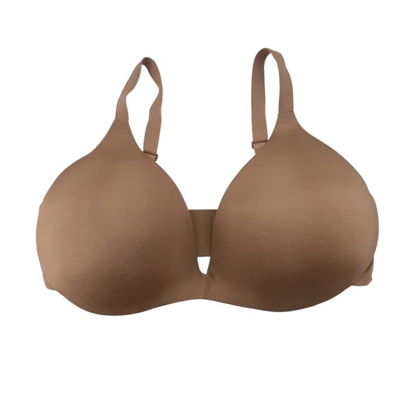 Skims Bra Size 38DD 38E Wireless Wire Free Brown Adjustable - Picture 1 of 4